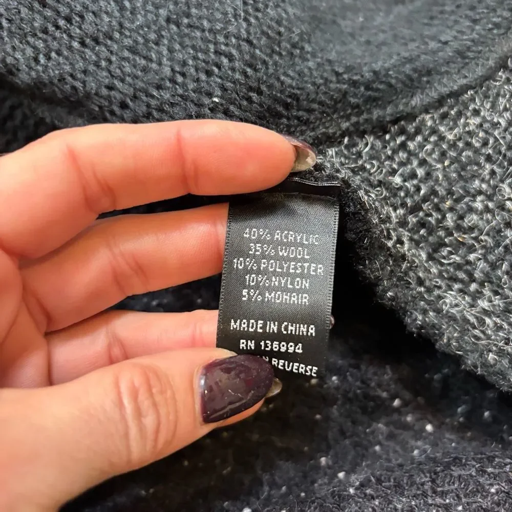 Brand new without Tags Sioni‎ Wool Mohair Blend Wide Collar Cardigan Size Small - Picture 11 of 12